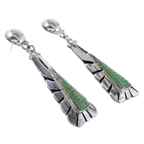 Southwestern Turquoise Genuine Sterling Silver Post Dangle Earrings AX94953