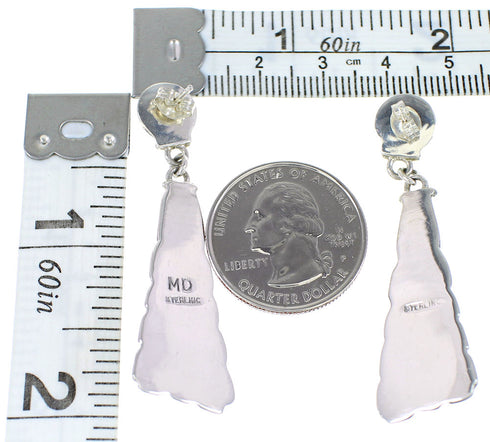 Southwestern Turquoise Genuine Sterling Silver Post Dangle Earrings AX94953