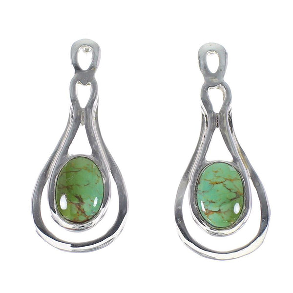 Southwest Turquoise Genuine Sterling Silver Post Earrings AX94954