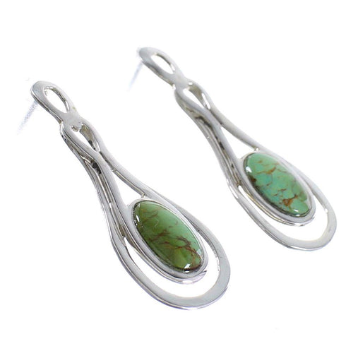 Southwest Turquoise Genuine Sterling Silver Post Earrings AX94954