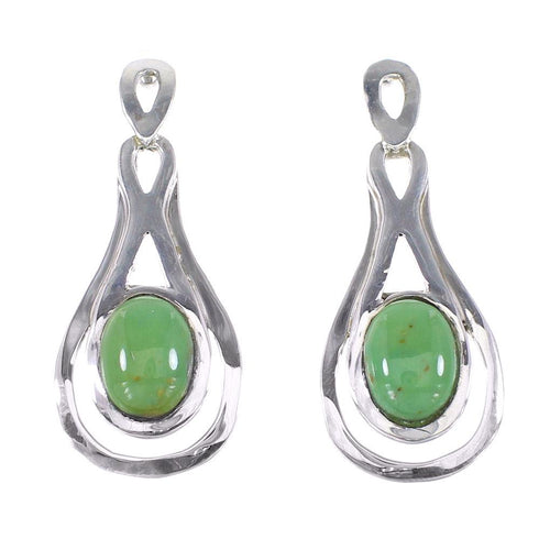 Turquoise Southwestern Sterling Silver Jewelry Post Earrings AX94957