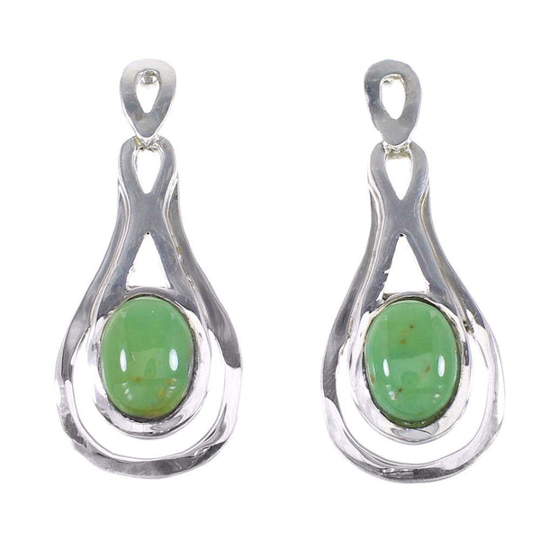Turquoise Southwestern Sterling Silver Jewelry Post Earrings AX94957