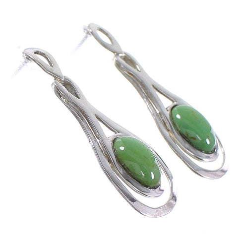 Turquoise Southwestern Sterling Silver Jewelry Post Earrings AX94957