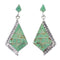Turquoise Inlay Authentic Sterling Silver Post Dangle Earrings AX94964