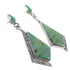 Turquoise Inlay Authentic Sterling Silver Post Dangle Earrings AX94964
