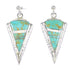 Turquoise Inlay Jewelry Sterling Silver Southwestern Post Dangle Earrings AX94971