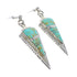Turquoise Inlay Jewelry Sterling Silver Southwestern Post Dangle Earrings AX94971