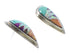 Southwest Multicolor Inlay Sterling Silver Post Earrings RX95108