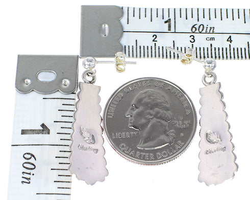 Southwest Multicolor Genuine Sterling Silver Post Dangle Earrings RX95142