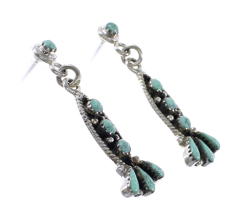 Turquoise Southwest Sterling Silver Jewelry Post Dangle Earrings AX95146