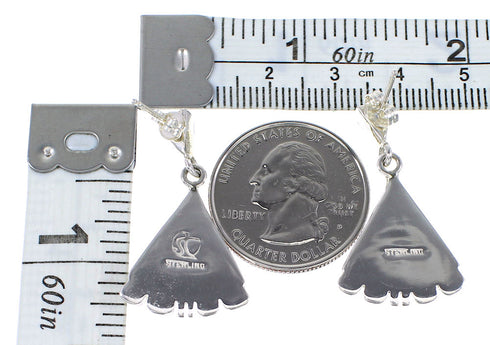 Sterling Silver Turquoise Post Dangle Earrings AX95579