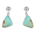 Silver Turquoise Inlay Southwestern Post Dangle Earrings