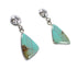 Silver Turquoise Inlay Southwestern Post Dangle Earrings