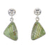 Silver Turquoise Inlay Southwestern Post Dangle Earrings AX95584