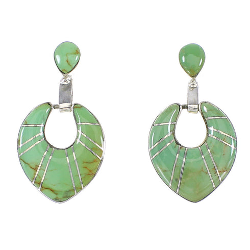 Southwest Turquoise Silver Jewelry Post Dangle Earrings AX95610