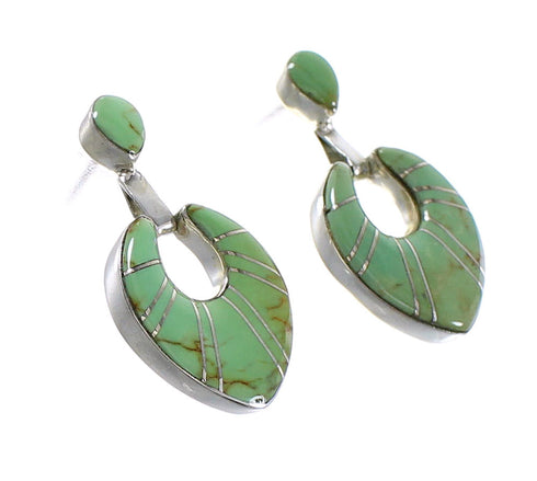 Southwest Turquoise Silver Jewelry Post Dangle Earrings AX95610