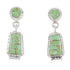 Genuine Sterling Silver Turquoise Inlay Post Dangle Earrings AX95624
