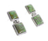 Turquoise Inlay Sterling Silver Post Dangle Earrings AX95662