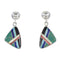 Genuine Sterling Silver Multicolor Inlay Southwest Post Dangle Earrings AX95345