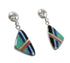 Sterling Silver Multicolor Inlay Southwest Post Dangle Earrings AX95346