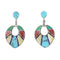 Southwest Multicolor Authentic Sterling Silver Post Dangle Earrings AX95360