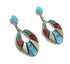 Southwest Multicolor Authentic Sterling Silver Post Dangle Earrings AX95360