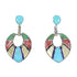 Southwest Multicolor Inlay Authentic Sterling Silver Post Dangle Earrings AX95362