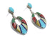Southwest Multicolor Inlay Authentic Sterling Silver Post Dangle Earrings AX95362