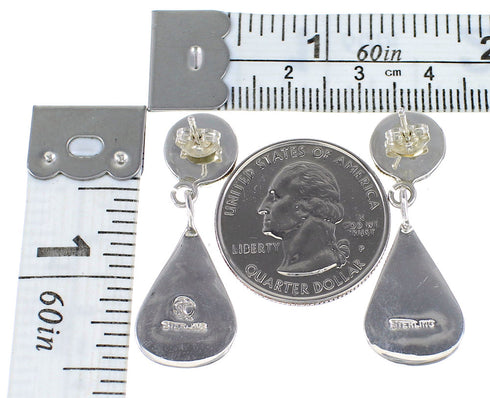 Sterling Silver Multicolor Inlay Jewelry Southwest Post Dangle Earrings AX95400