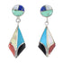 Multicolor Inlay Jewelry Genuine Sterling Silver Post Dangle Earrings AX95411