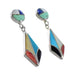 Multicolor Inlay Jewelry Genuine Sterling Silver Post Dangle Earrings AX95411