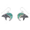 Turquoise Genuine Sterling Silver Bear And Arrow Hook Dangle Earrings AX95692