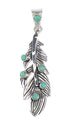 Turquoise Sterling Silver Southwest Feather Jewelry Pendant RX95267