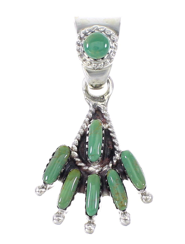 Sterling Silver Turquoise Southwest Jewelry Needlepoint Pendant RX95391