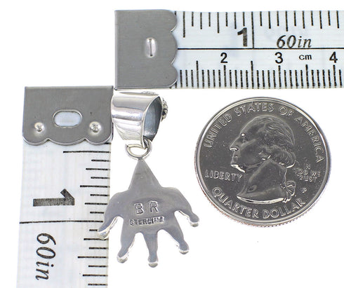 Sterling Silver Turquoise Southwest Jewelry Needlepoint Pendant RX95391