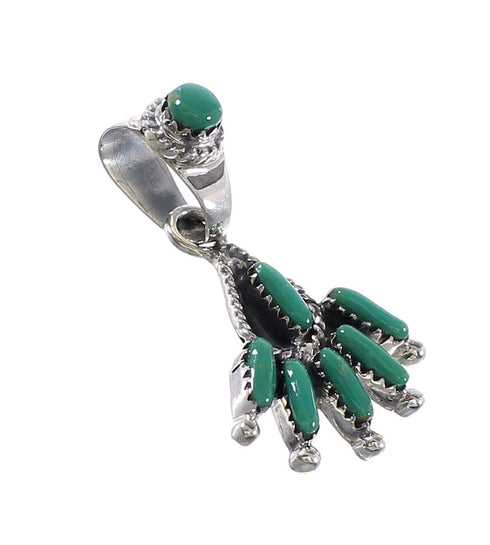 Authentic Sterling Silver Turquoise Needlepoint Pendant RX95392