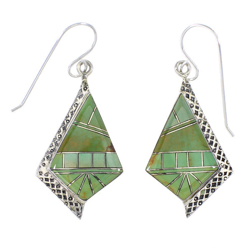 Turquoise Sterling Silver Southwest Hook Earrings RX95393