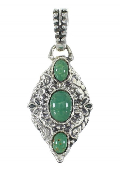 Turquoise Authentic Sterling Silver Reversible Pendant