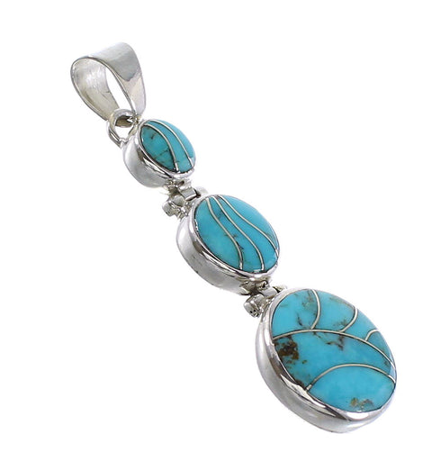 Turquoise Authenitc Sterling Silver Southwest Pendant AX95256