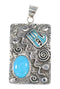 Turquoise Hand Sterling Silver Water Wave Pendant AX95285