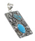 Turquoise Hand Sterling Silver Water Wave Pendant AX95285