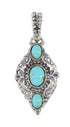 Turquoise Genuine Sterling Silver Reversible Pendant AX95332