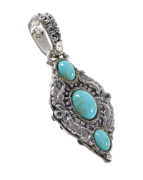 Turquoise Genuine Sterling Silver Reversible Pendant AX95332