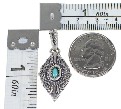 Turquoise Genuine Sterling Silver Reversible Pendant AX95332