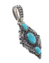 Turquoise Southwestern Genuine Sterling Silver Reversible Pendant AX95334
