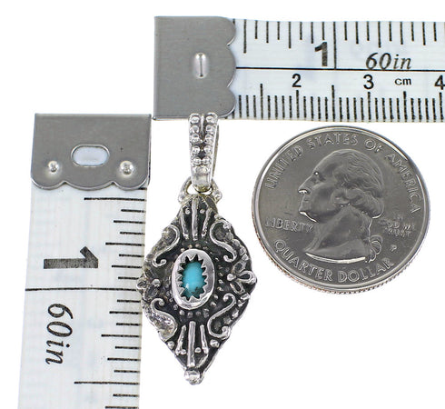 Turquoise Southwestern Genuine Sterling Silver Reversible Pendant AX95334
