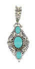 Turquoise Southwestern Authentic Sterling Silver Reversible Pendant AX95335