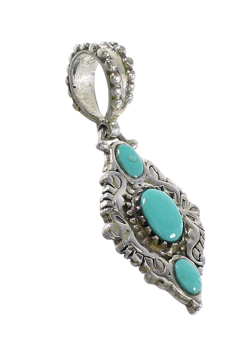 Turquoise Southwestern Authentic Sterling Silver Reversible Pendant AX95335