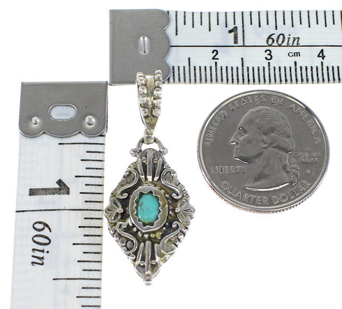 Turquoise Southwestern Authentic Sterling Silver Reversible Pendant AX95335