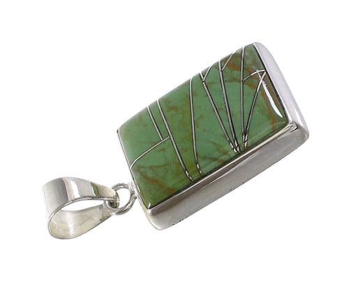 Authentic Sterling Silver Turquoise Inlay Jewelry Pendant AX95454